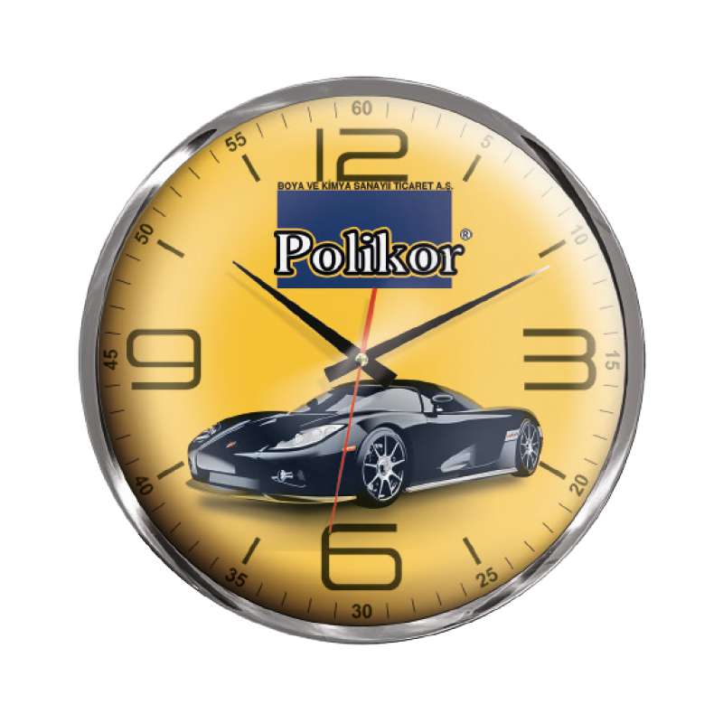 HEKTOR607 KROM METAL DUVAR SAATİ (350 MM)